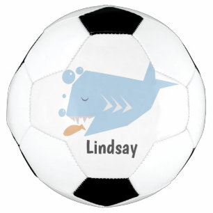 Süßer Hai Blau  Monogramm Name   Fußball