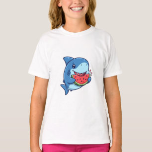 Süßer Hai, der Wassermelone isst, Kinder T-Shirt
