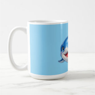 Süßer Hai mit großen Augen Glückliches Meeres-Tier Kaffeetasse