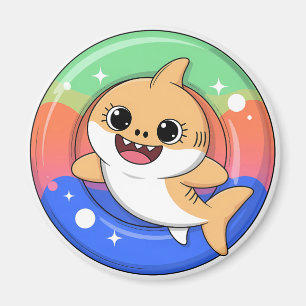 Süßer Haibaby mit Schwimmhilfe   Kinder Magnet