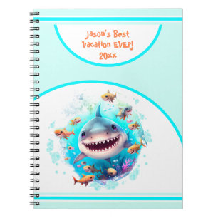 Süßer Haifisch Sommerferien Name Journal Notizbuch Notizblock