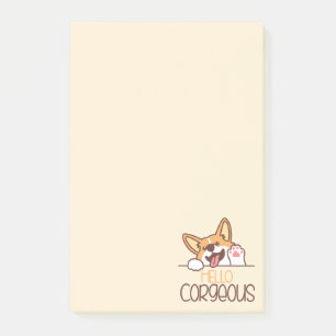 Süßer Hallo Corgi Hund Post-it Klebezettel