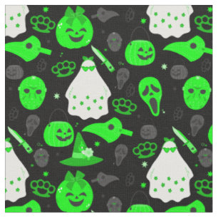 süßer Halloween-Blumen-Geist Säuregrün Stoff