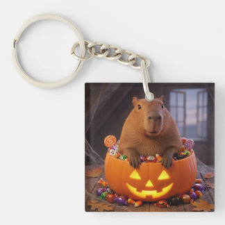 Süßer Halloween-Capybara-Kürbis-Süßigkeiten-Schlüs Schlüsselanhänger
