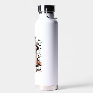 Süßer Halloween-Corgi mit Hexenhut Trinkflasche