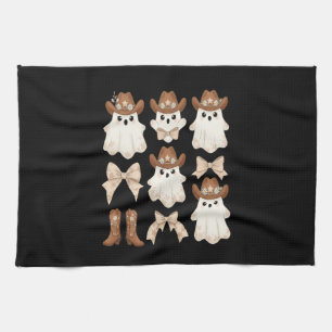 Süßer Halloween-Cowboy-Geist Geschirrtuch