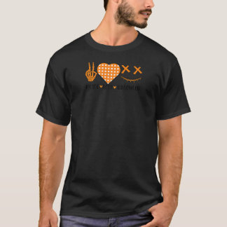 Süßer Halloween-Friede Liebe und Gnom Herbst Mädch T-Shirt