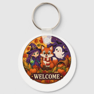 Süßer Halloween Fuchs Hexe Geist Herbst Herbst Wil Schlüsselanhänger