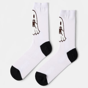 Süßer Halloween-Geist Fotograf Socken