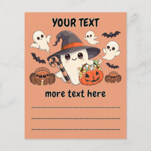 Süßer Halloween-Geist im Kawaii-Stil Flyer