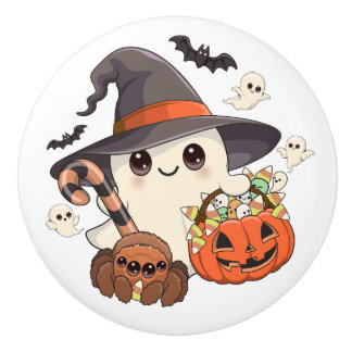 Süßer Halloween-Geist im Kawaii-Stil Keramikknauf