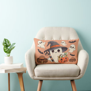Süßer Halloween-Geist im Kawaii-Stil Lendenkissen