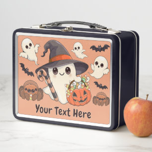 Süßer Halloween-Geist im Kawaii-Stil Metall Brotdose