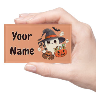 Süßer Halloween-Geist im Kawaii-Stil Namenschild