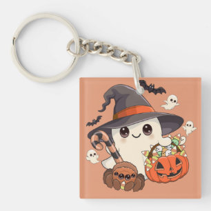 Süßer Halloween-Geist im Kawaii-Stil Schlüsselanhänger