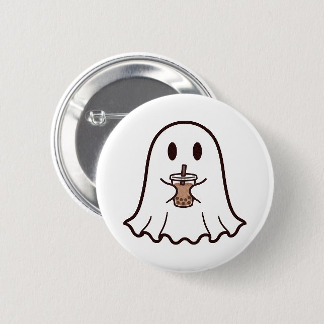 Süßer Halloween-Geist mit Boba Button (Vorne & Hinten)