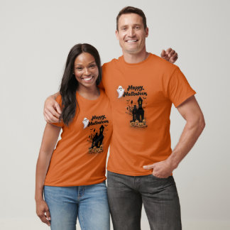 Süßer Halloween-Geist Spukhaus Kürbis T-Shirt