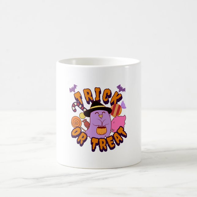 Süßer Halloween-Geist: Süßes oder Saures Kaffeetasse (Mittel)