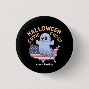 Süßer Halloween-Geist USA-Flagge Kawaii Grusel-Sai Button