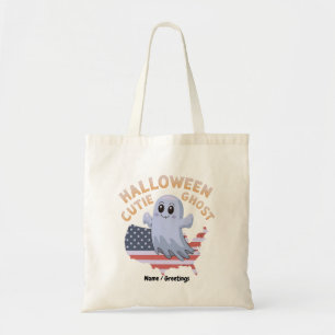 Süßer Halloween-Geist USA-Flagge Kawaii Grusel-Sai Tragetasche