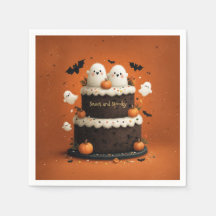 Süßer Halloween-Geisterkuchen Ein kleines Buh
