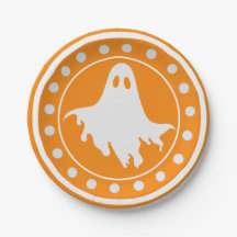 Süßer Halloween-Gruselgeist Orange & Weiß