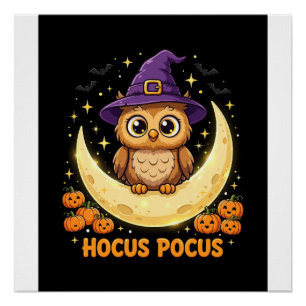 Süßer Halloween Hocus Pocus Hexeneule Gruselige Eu Poster