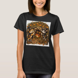 Süßer Halloween-Hund und -Katze reparieren einen g T-Shirt