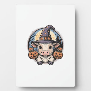 Süßer Halloween-Kalbs-Henkerhut Vintage-Stich De Fotoplatte