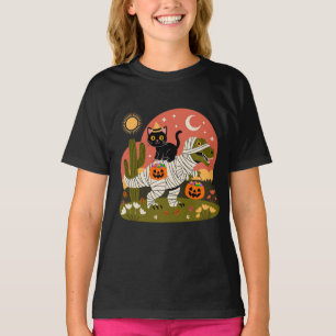 Süßer Halloween-Kater auf Dinosaurier – Gruseliger T-Shirt
