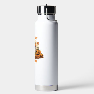 Süßer Halloween-Kater mit Kürbissen � Kawaii Gruse Trinkflasche