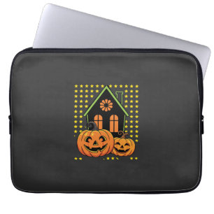 Süßer Halloween-Kürbis Geisterhaus Stern Laptopschutzhülle