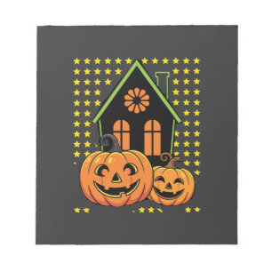 Süßer Halloween-Kürbis Geisterhaus Stern Notizblock