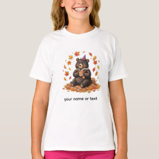 Süßer Halloween-Kürbis-Gewürz-Bär-Cozy-Herbst-T-Sh T-Shirt