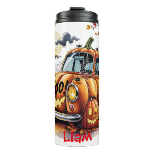 Süßer Halloween-Kürbis-Jack-O-Lantern-Auto-Spooky Thermosbecher
