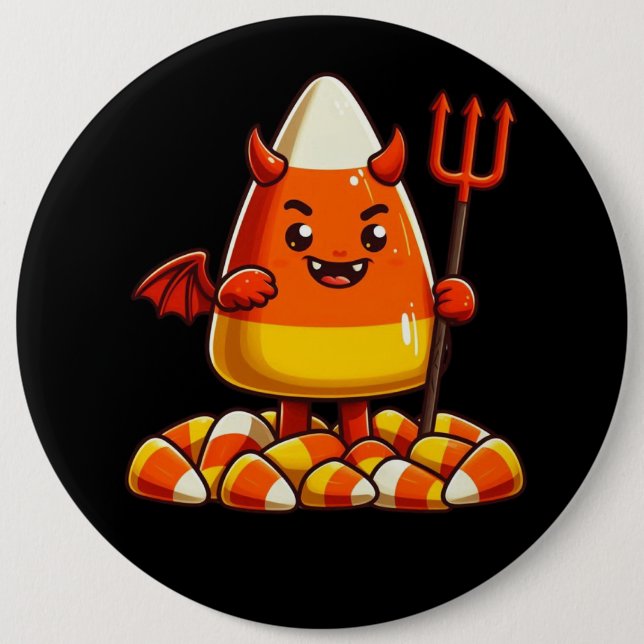 Süßer Halloween-Kürbiskern-Monster Button (Vorderseite)