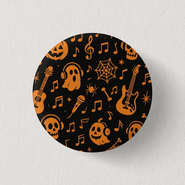 süßer Halloween-Musik-Button Button (Vorderseite)