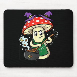 Süßer Halloween-Pilz-Hexenhut-Kessel-Magie Mousepad