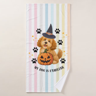 Süßer Halloween-Pudel-Hexer mit Kürbis Badhandtuch Set
