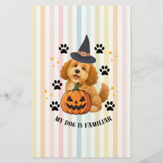 Süßer Halloween-Pudel-Hexer mit Kürbis Briefpapier