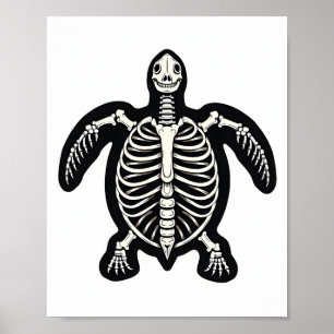 Süßer Halloween-Schildkröten-Skelett-Schildkröten- Poster