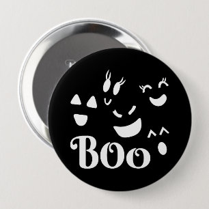 Süßer Halloween-Schrecken Schwarzer und Weißer Gei Button