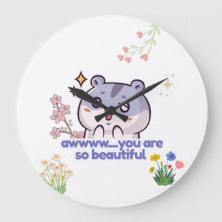 Süßer Hamster Aww Du Bist So Schön Ästhetisch Große Wanduhr