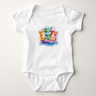 Süßer Hamster-Baby-Body – Buntes Cartoon Baby Strampler