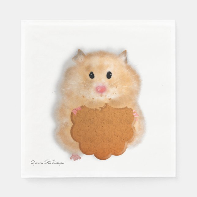 Süßer Hamster mit Keks-Papiertaschentuch. Serviette (Vorderseite)