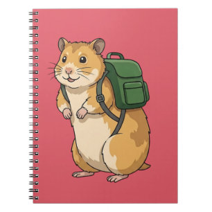 Süßer Hamster-Wanderer mit Rucksack Notizblock