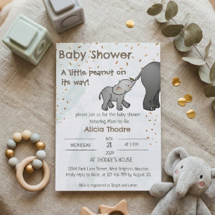 Süßer handgezeichneter Elefant Little Peanut Baby  Einladung