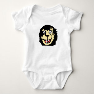 Süßer handgezeichneter lächelnder Löwencharakter Baby Strampler
