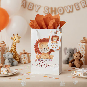 Süßer handgezeichneter Löwe personalisiert für Kin Kleine Geschenktüte