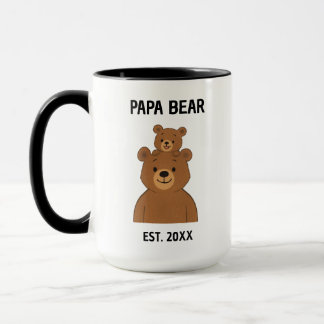 Süßer handgezeichneter Papa-Bär personalisierter n Tasse